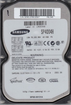 SamsungSP4004H40 GBIDE3.5