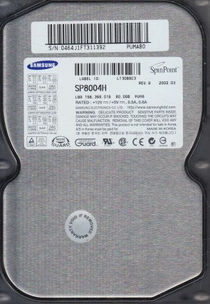 SP8004H Samsung 80GB IDE 3.5 Inch Hard Drive