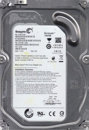 ST1000DM000 Seagate 1TB SATA 3.5 Inch Hard Drive