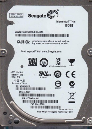 ST160LT007 Seagate 160GB SATA 2.5 Inch Hard Drive