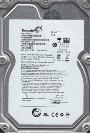 ST31000526SV Seagate 1TB SATA 3.5 Inch Hard Drive