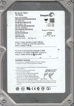 SeagateST3120026AS120 GBSATA3.5