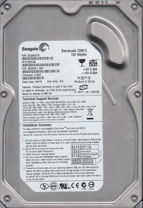 ST3120814A Seagate 120GB IDE 3.5 Inch Hard Drive