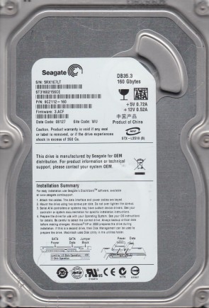 ST3160215SCE Seagate 160GB SATA 3.5 Inch Hard Drive