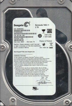 ST32000540AS Seagate 2TB SATA 3.5 Inch Hard Drive