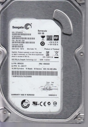 ST320DM000 Seagate 320GB SATA 3.5 Inch Hard Drive