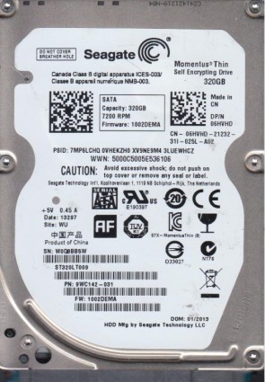 ST320LT009 Seagate 320GB SATA 2.5 Inch Hard Drive