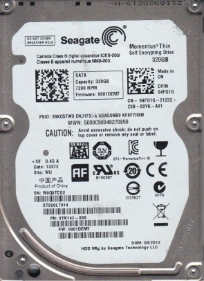 ST320LT014 Seagate 320GB SATA 2.5 Inch Hard Drive