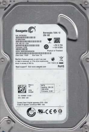 ST3250318AS Seagate 250GB SATA 3.5 Inch Hard Drive