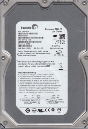 ST3250620A Seagate 250GB IDE 3.5 Inch Hard Drive