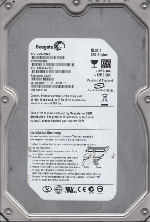 ST3250624NS Seagate 250GB SATA 3.5 Inch Hard Drive