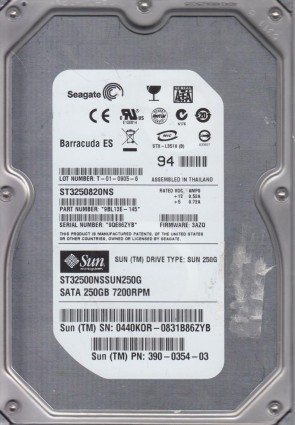 ST3250820NS Seagate 250GB SATA 3.5 Inch Hard Drive