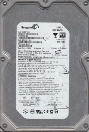 ST3250824SV Seagate 250GB SATA 3.5 Inch Hard Drive