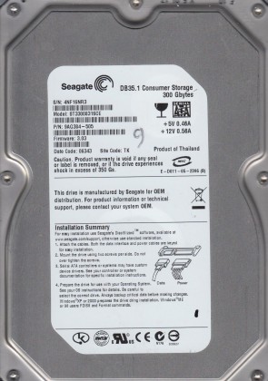 ST3300831SCE Seagate 300GB SATA 3.5 Inch Hard Drive