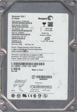 ST340014A Seagate 40GB IDE 3.5 Inch Hard Drive