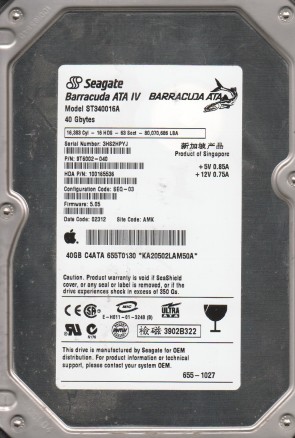 ST340016A Seagate 40GB IDE 3.5 Inch Hard Drive