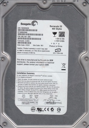 ST3400620NS Seagate 400GB SATA 3.5 Inch Hard Drive