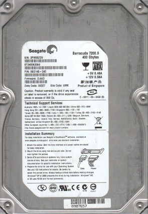 ST3400633A Seagate 400GB IDE 3.5 Inch Hard Drive