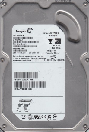 ST3402112AS Seagate 40GB SATA 3.5 Inch Hard Drive