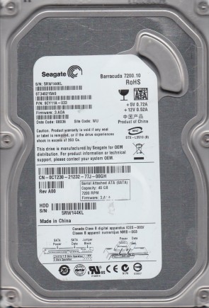 ST340215AS Seagate 40GB SATA 3.5 Inch Hard Drive