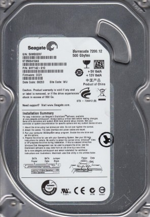 ST3500410AS Seagate 500GB SATA 3.5 Inch Hard Drive