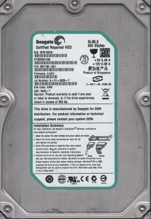 ST3500841NS Seagate 500GB SATA 3.5 Inch Hard Drive