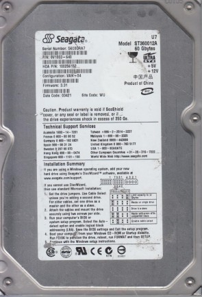 SeagateST360012A60 GBIDE3.5