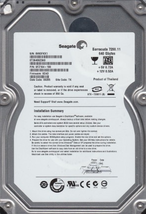 ST3640623AS Seagate 640GB SATA 3.5 Inch Hard Drive