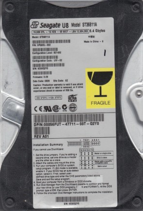 ST36811A Seagate 6.4GB IDE 3.5 Inch Hard Drive