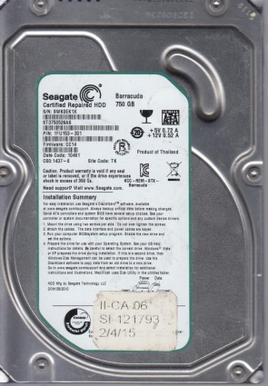 ST3750526AS Seagate 750GB SATA 3.5 Inch Hard Drive