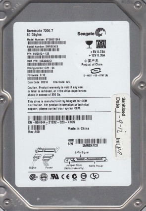 SeagateST380013AS80 GBSATA3.5