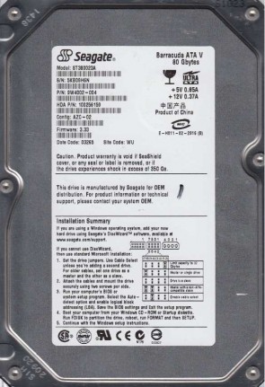 SeagateST380023AS80 GBSATA3.5