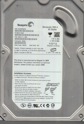 SeagateST3802110AS80 GBSATA3.5