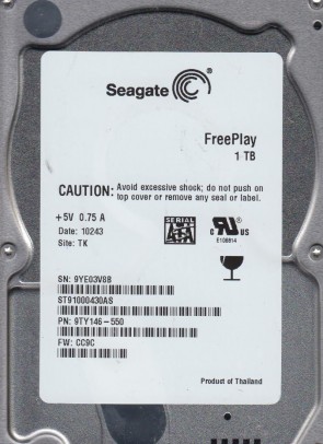 ST91000430AS Seagate 1TB SATA 2.5 Inch Hard Drive