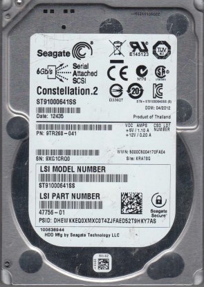 ST91000641SS Seagate 1TB SAS 2.5 Inch Hard Drive