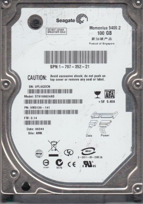 ST9100824A Seagate 100GB IDE 2.5 Inch Hard Drive