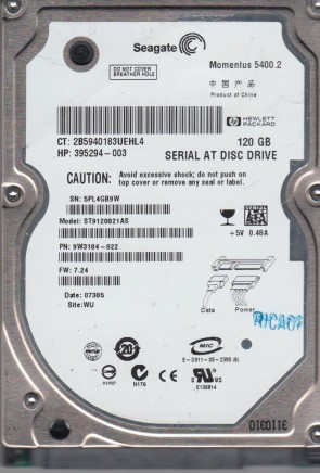 ST9120821A Seagate 120GB IDE 2.5 Inch Hard Drive