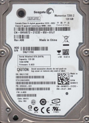 ST9120823AS Seagate 120GB SATA 2.5 Inch Hard Drive