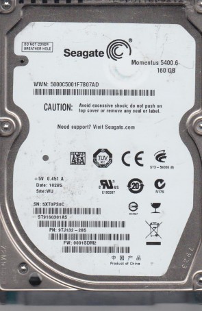 ST9160301AS Seagate 160GB SATA 2.5 Inch Hard Drive
