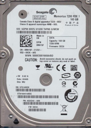 SeagateST9160414AS160 GBSATA2.5