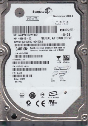 ST9160827AS Seagate 160GB SATA 2.5 Inch Hard Drive