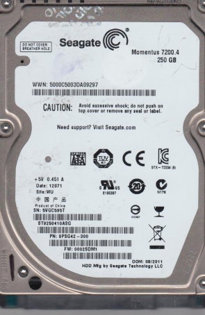 SeagateST9250410ASG250 GBSATA2.5