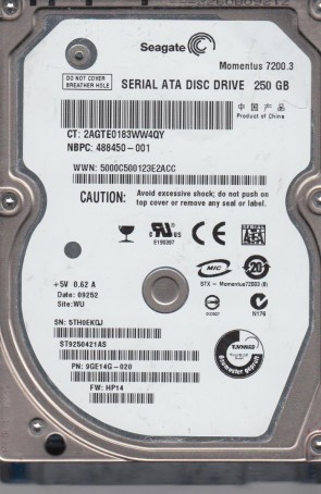 ST9250421AS Seagate 250GB SATA 2.5 Inch Hard Drive