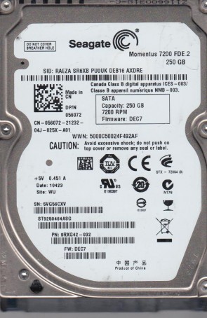 SeagateST9250464AS250 GBSATA2.5