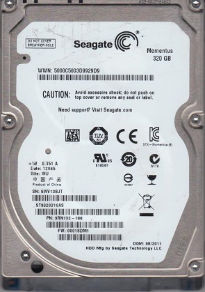 ST9320310AS Seagate 320GB SATA 2.5 Inch Hard Drive