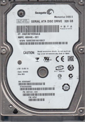 ST9320320AS Seagate 320GB SATA 2.5 Inch Hard Drive