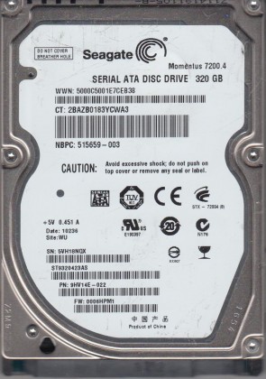 ST9320423AS Seagate 320GB SATA 2.5 Inch Hard Drive