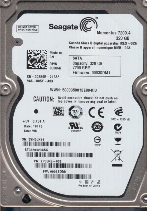 SeagateST9320423ASG320 GBSATA2.5