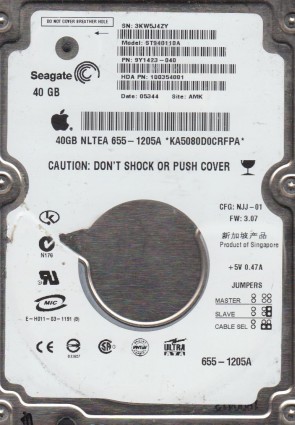ST940110A Seagate 40GB IDE 2.5 Inch Hard Drive