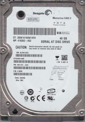 ST940814AS Seagate 40GB SATA 2.5 Inch Hard Drive